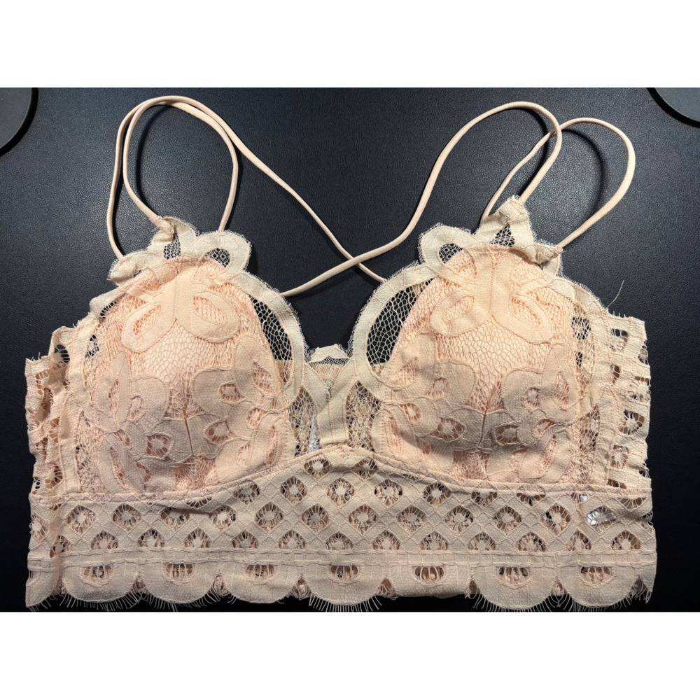 Zenana 3X Lace Bralette Womens Peach